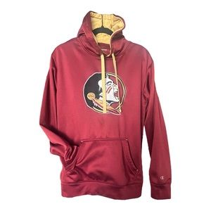 Men’s Champion Garnet Florida State University Seminoles Pullover Hoodie - Small